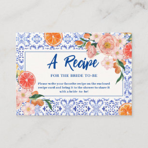 Thats Amore floral Bridal Shower Share A Recipe Enclosure Card