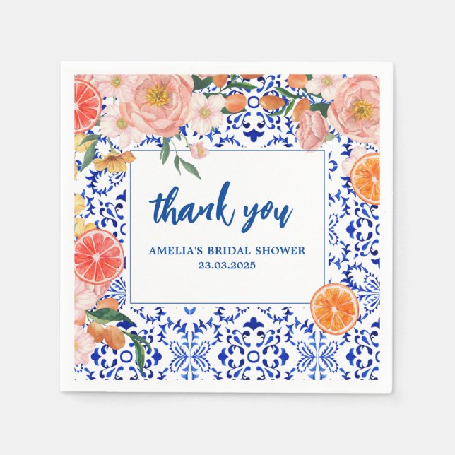 Thats Amore floral summer Bridal Shower  Napkins (Front)