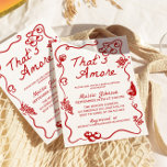 That's Amore French Inspired Bridal Shower Invitation<br><div class="desc">That's Amore French Inspired Bridal Shower Invitation
This funky invitation features hand drawn graphics and handwritten font with a wavy frame. This french inspired theme is perfect for your bridal shower,  engagement party,  rehearsal dinner or any event you chose! All clipart and font are fully editable!</div>