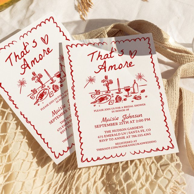 That's Amore French Inspired Bridal Shower Invitation (Creator Uploaded)