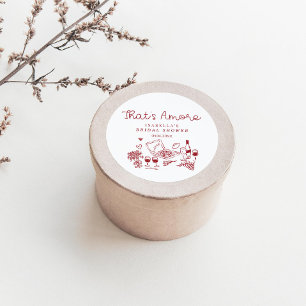 That's Amore Hand Drawn Bridal Shower Classic Round Sticker