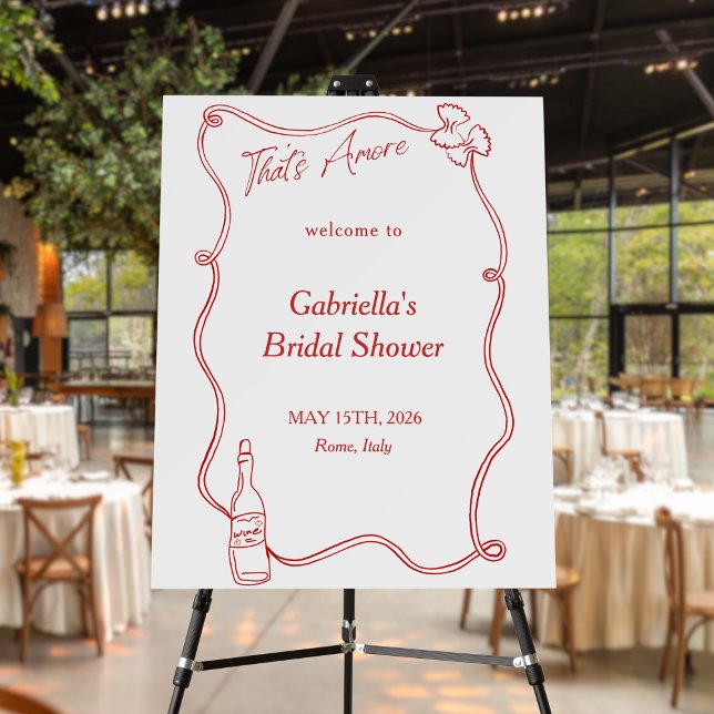 That's Amore Hand Drawn Bridal Shower Welcome Sign (Creator Uploaded)
