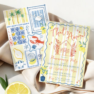 That's Amore Hand Drawn Coastal Housewarming Invitation