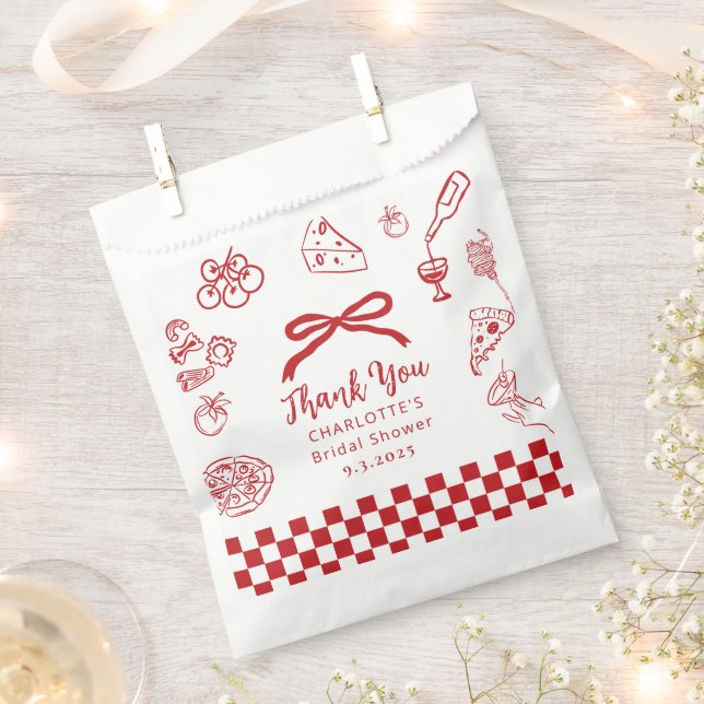 That's Amore Hand Drawn Italian Bridal Shower Favor Bag (Clipped)