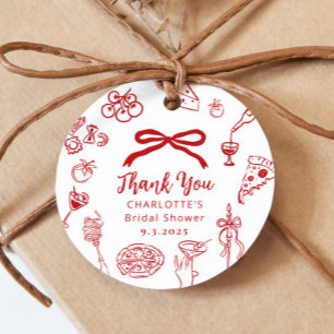 That's Amore Hand Drawn Italian Bridal Shower Favor Tags