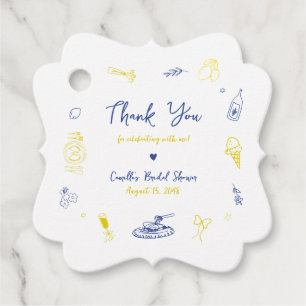 That's Amore Hand Drawn Italian Bridal Shower Favor Tags