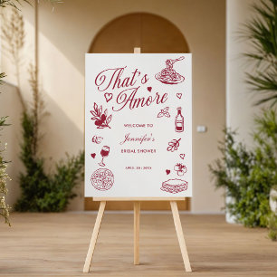 Thats Amore Hand Drawn Italian Bridal Shower Foam Board