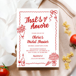 That's Amore Hand Drawn Italian Bridal Shower Invitation