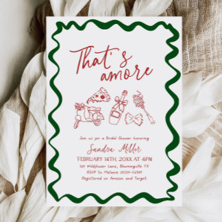 That's Amore Hand Drawn Italian Bridal Shower Invitation