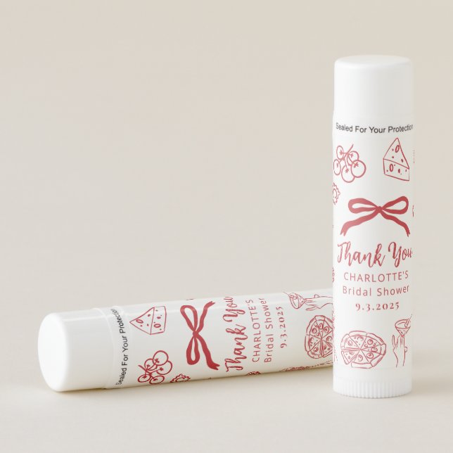 That's Amore Hand Drawn Italian Bridal Shower Lip Balm (Front)
