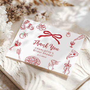 That's Amore Hand Drawn Italian Bridal Shower Thank You Card