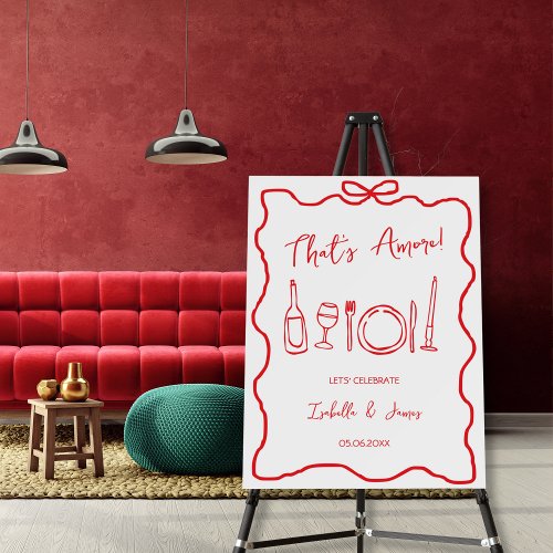 Thats Amore Hand Drawn Italian Couples Shower Foam Board