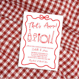 That's Amore Hand Drawn Italian Couples Shower Invitation