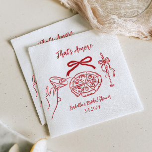 That's amore Hand drawn Pizza Bridal Shower Napkins