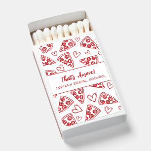 That's Amore Hand Drawn Pizza Party Bridal Shower Matchboxes