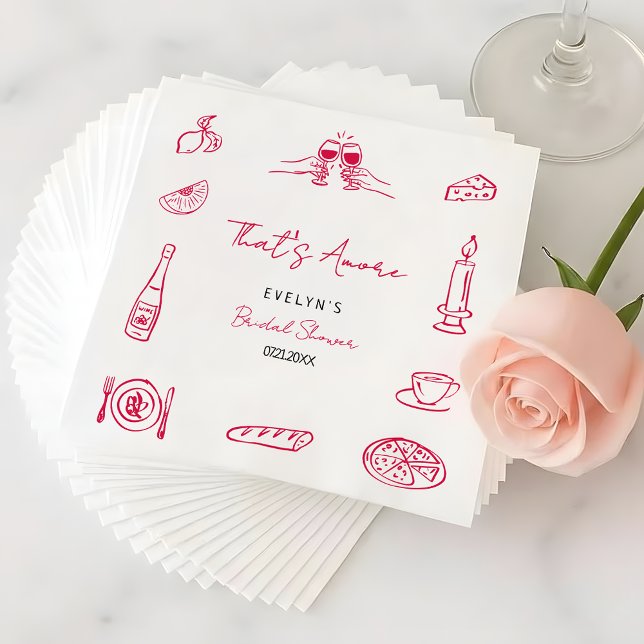 That's Amore Hand Drawn Quirky Elegant Bridal  Napkins (Creator Uploaded)