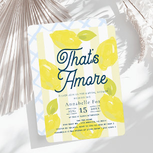 That's Amore Hand-Painted Lemon Bridal Shower Invitation