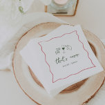 "That's Amore" Handwritten Bridal Shower Napkins<br><div class="desc">This beautiful Italian inspired bridal shower design features handwritten style cursive lettering accented with a wavy scribble ribbon border in pink. Hand drawn illustrations of bow tie pasta, wine, and a Sicilian lemon complete the design for a summery Amalfi Coast look. These elegant Mediterranean bridal shower napkins feature "that's amore"...</div>