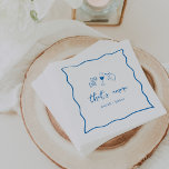 "That's Amore" Handwritten Bridal Shower Napkins<br><div class="desc">This beautiful Italian inspired bridal shower design features handwritten style cursive lettering accented with a wavy scribble ribbon border in sunny blue. Hand drawn illustrations of bow tie pasta, wine, and a Sicilian lemon complete the design for a summery Amalfi Coast look. These elegant Mediterranean bridal shower napkins feature "that's...</div>