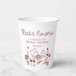 That's Amore Handwritten Bridal Shower Paper Cups