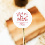 That's Amore Illustrated Thank You Classic Round Sticker<br><div class="desc">That's Amore Illustrated Thank You Classic Round Sticker
This funky whimsical Thank You Sticker features hand drawn graphics and handwritten font with a wavy frame. This french inspired theme is perfect for your bridal shower,  engagement party,  rehearsal dinner or any event you chose! All clipart is fully editable!</div>