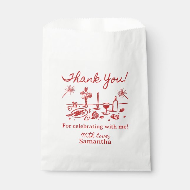That's Amore Illustrated Thank You Favor Bag (Front)