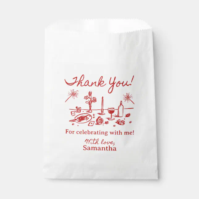That's Amore Illustrated Thank You Favor Bag | Zazzle