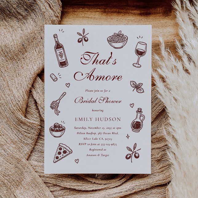 That's Amore Italian Bridal Shower Invitation (Creator Uploaded)
