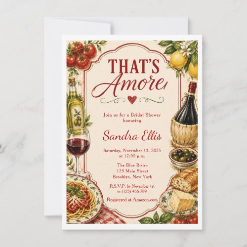 That's Amore Italian Bridal Shower Invitation