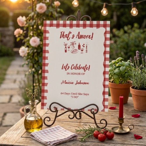 That's Amore Italian Bridal Shower Invitation Foam Board