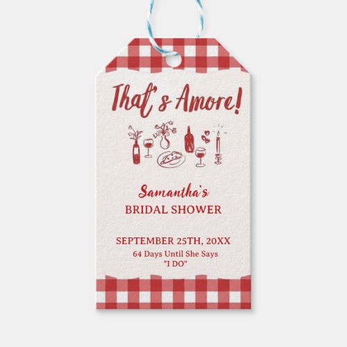 That's Amore Italian Bridal Shower Invitation Gift Tags