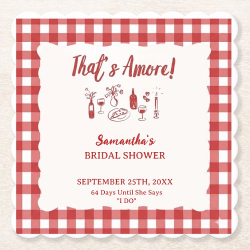That's Amore Italian Bridal Shower Invitation Paper Coaster