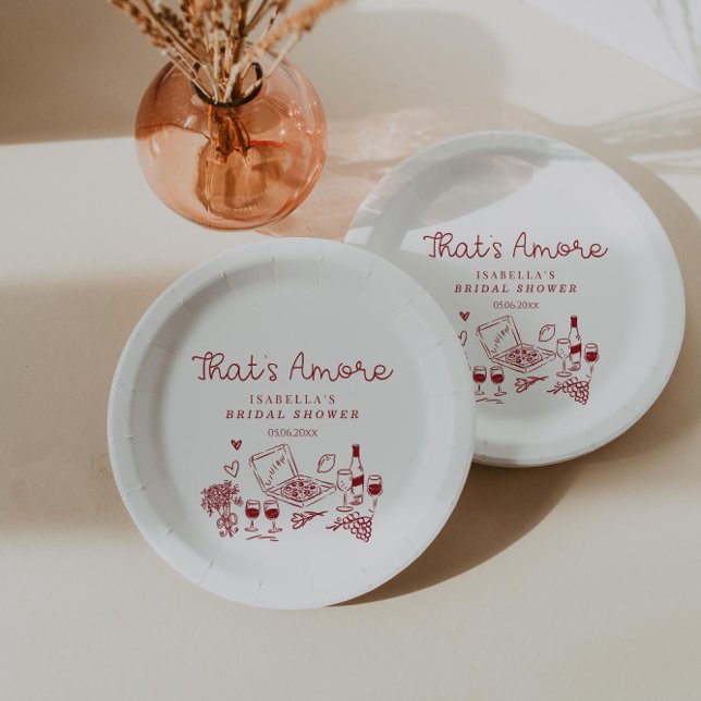 That's Amore Italian Bridal Shower Paper Plates (Creator Uploaded)