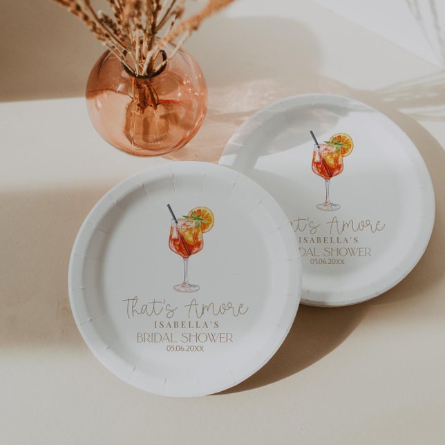 That's Amore Italian Bridal Shower Paper Plates (Creator Uploaded)