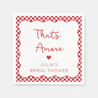 "That's Amore" Italian Bridal Shower Red Checkered Napkins