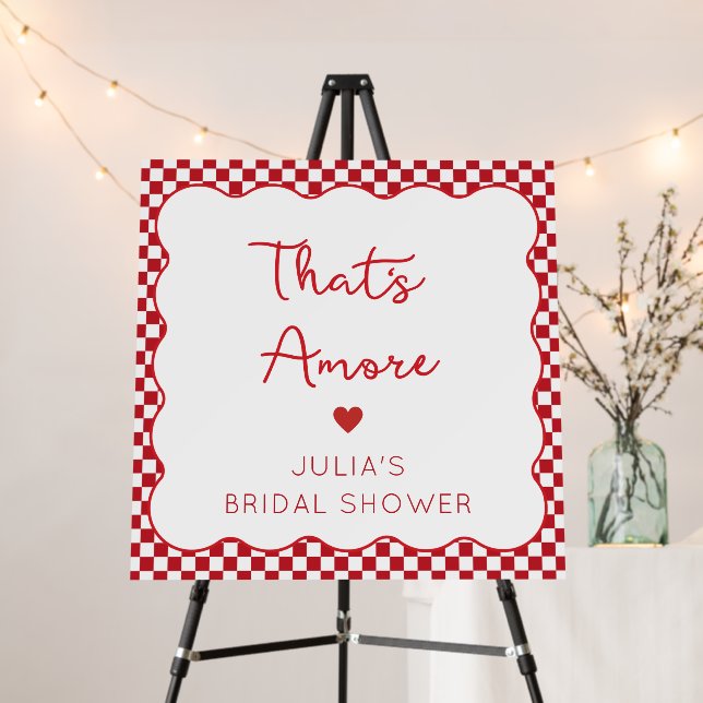 "That's Amore" Italian Bridal Shower Welcome Sign (In Situ (Stand))