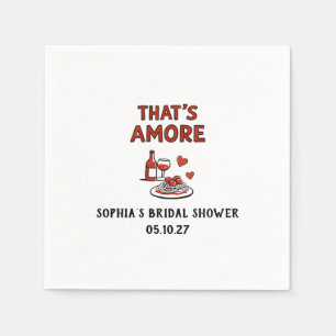 That's Amore Italian Bridal Shower Whimsical Red Napkins