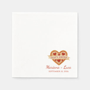 That's Amore Italian Chic Heart Pizza Wedding Napkins