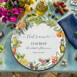 That's Amore Italian Citrus Cocktail Bridal Shower Paper Plates