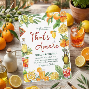 That's Amore Italian Citrus Cocktail Wedding  Invitation