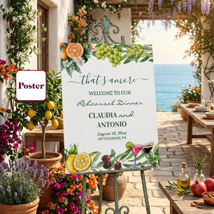 That's Amore Italian Citrus Rehearsal Dinner Poster