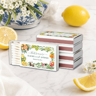 That's Amore Italian Citrus Wedding Favor Matchboxes