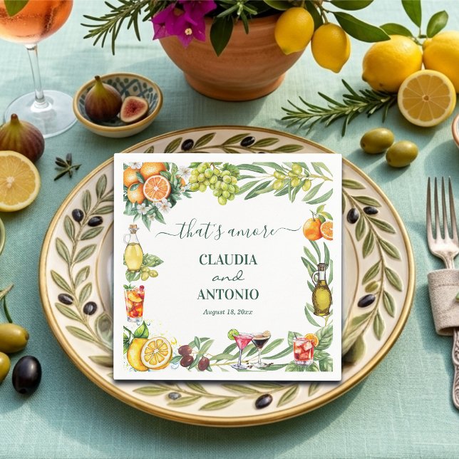 That's Amore Italian Citrus Wedding Napkins (Creator Uploaded)