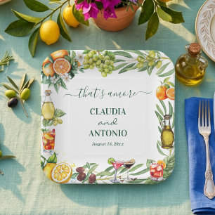 That's Amore Italian Citrus Wedding Paper Plates