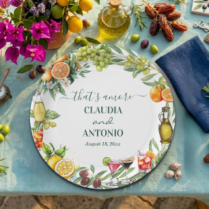 That's Amore Italian Citrus Wedding Paper Plates