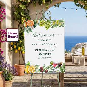 That's Amore Italian Citrus Wedding Welcome Foam Board