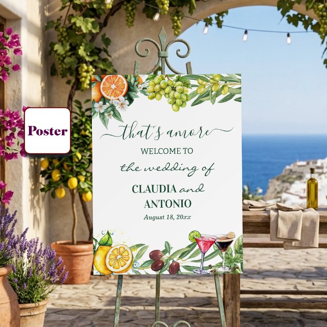 That's Amore Italian Citrus Wedding Welcome Poster (Creator Uploaded)