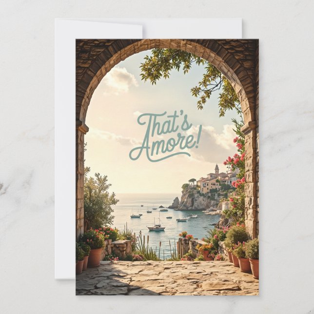 That's Amore Italian Coast Bridal Shower Invitation (Front)