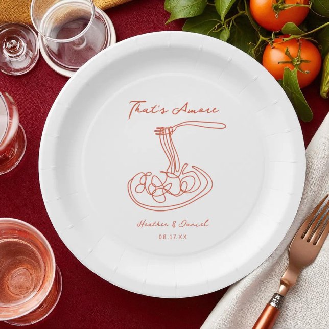 That's Amore Italian Custom Wedding Paper Plates (Creator Uploaded)