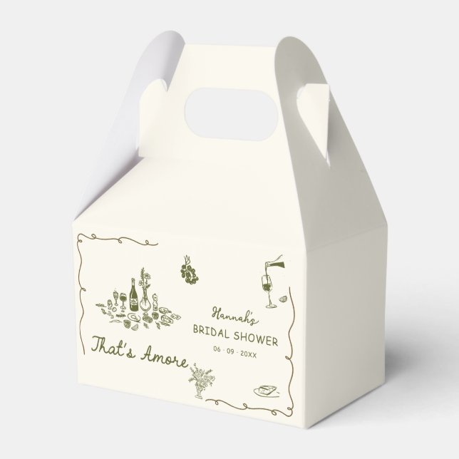 That's Amore Italian Drawn Engagemen Bridal Shower Favor Boxes (Front Side)